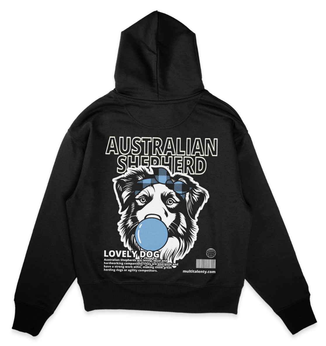 Bubble Gum Aussie (blau) - Organic Oversize Hoodie - Multitalenty