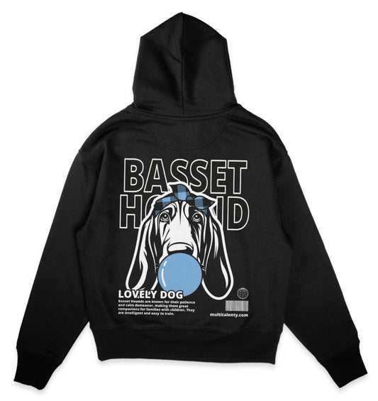 Bubble Gum Basset Hound (blau) - Organic Oversize Hoodie - Multitalenty