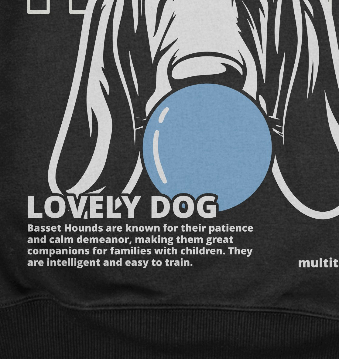 Bubble Gum Basset Hound (blau) - Organic Oversize Hoodie - Multitalenty