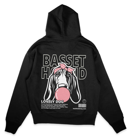 Bubble Gum Basset Hound (rosa) - Organic Oversize Hoodie - Multitalenty