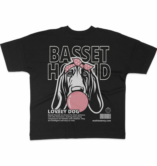Bubble Gum Basset Hound (rosa) - Organic Oversize Shirt - Multitalenty