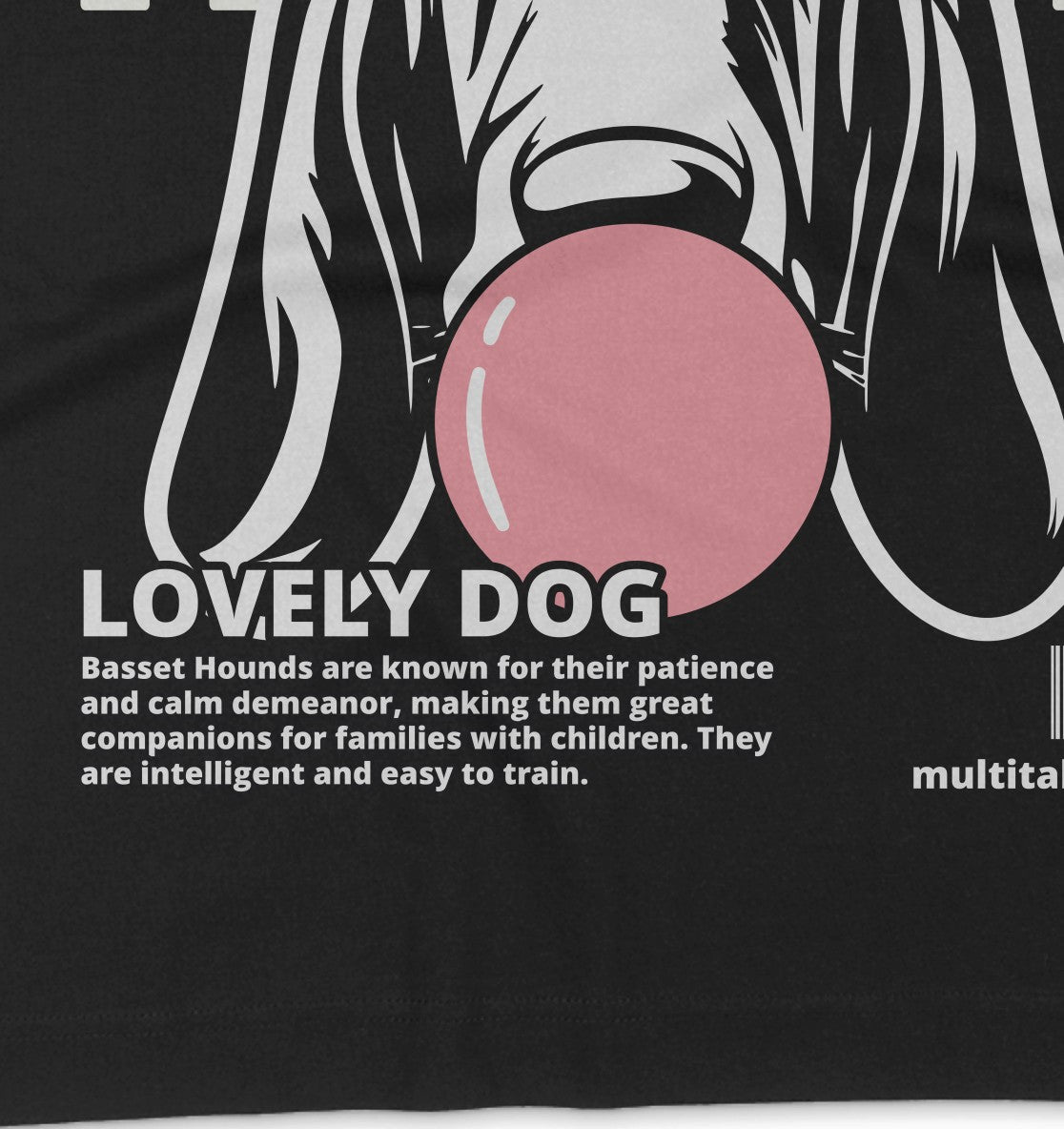 Bubble Gum Basset Hound (rosa) - Organic Oversize Shirt - Multitalenty