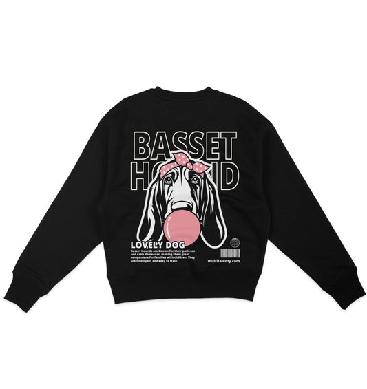 Bubble Gum Basset Hound (rosa) - Organic Oversize Sweatshirt - Multitalenty