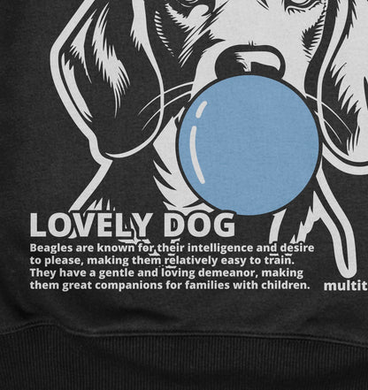 Bubble Gum Beagle (blau) - Organic Oversize Hoodie - Multitalenty