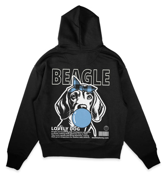 Bubble Gum Beagle (blau) - Organic Oversize Hoodie - Multitalenty