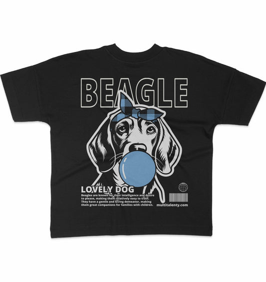 Bubble Gum Beagle (blau) - Organic Oversize Shirt - Multitalenty