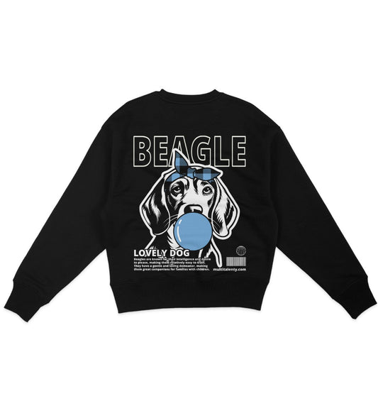Bubble Gum Beagle (blau) - Organic Oversize Sweatshirt - Multitalenty