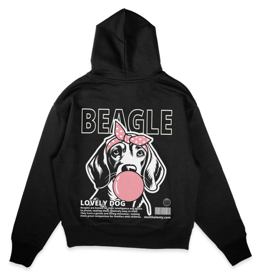 Bubble Gum Beagle (rosa) - Organic Oversize Hoodie - Multitalenty