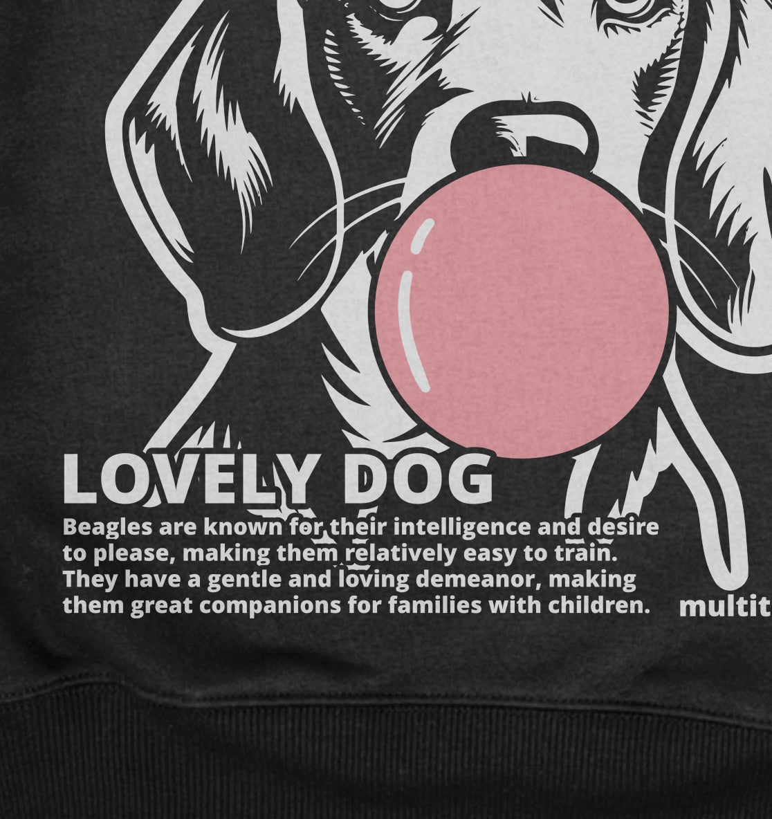 Bubble Gum Beagle (rosa) - Organic Oversize Hoodie - Multitalenty