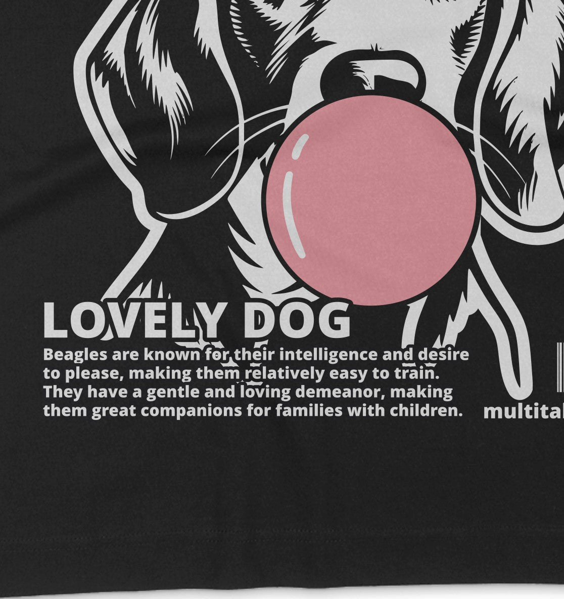 Bubble Gum Beagle (rosa) - Organic Oversize Shirt - Multitalenty