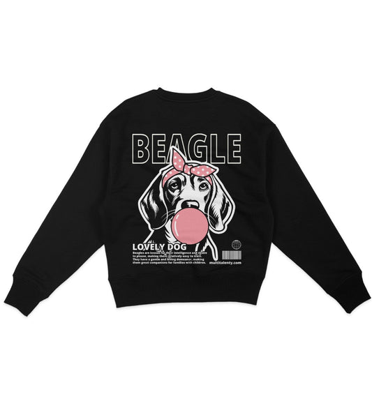 Bubble Gum Beagle (rosa) - Organic Oversize Sweatshirt - Multitalenty