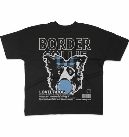 Bubble Gum Border Collie (blau) - Organic Oversize Shirt - Multitalenty