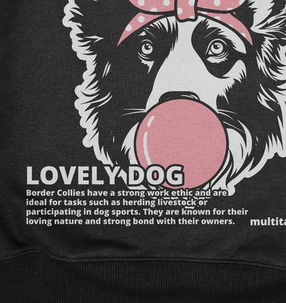 Bubble Gum Border Collie (rosa) - Organic Oversize Hoodie - Multitalenty