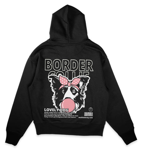 Bubble Gum Border Collie (rosa) - Organic Oversize Hoodie - Multitalenty