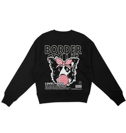 Bubble Gum Border Collie (rosa) - Organic Oversize Sweatshirt - Multitalenty