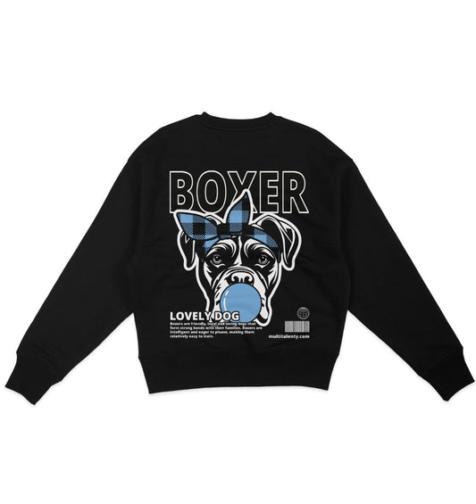 Bubble Gum Boxer (blau) - Organic Oversize Sweatshirt - Multitalenty