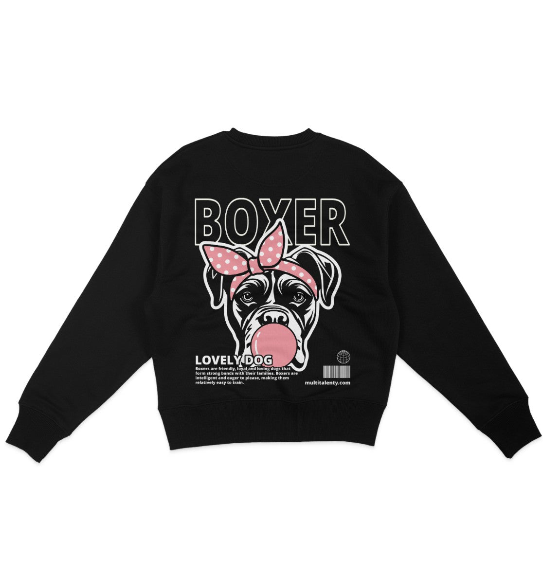 Bubble Gum Boxer (rosa) - Organic Oversize Sweatshirt - Multitalenty