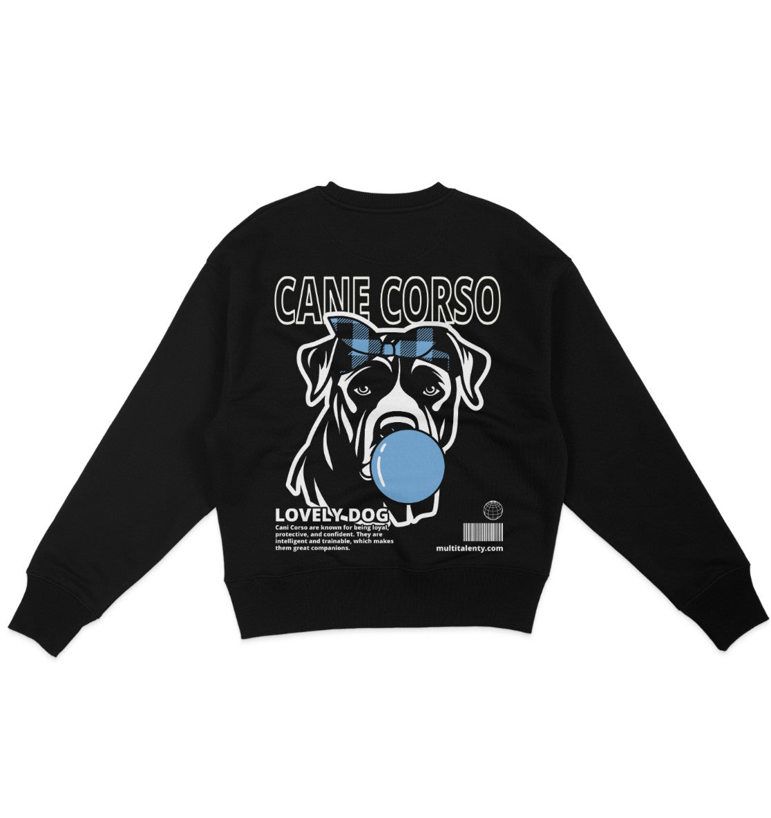 Bubble Gum Cane Corso (blau) - Organic Oversize Sweatshirt - Multitalenty