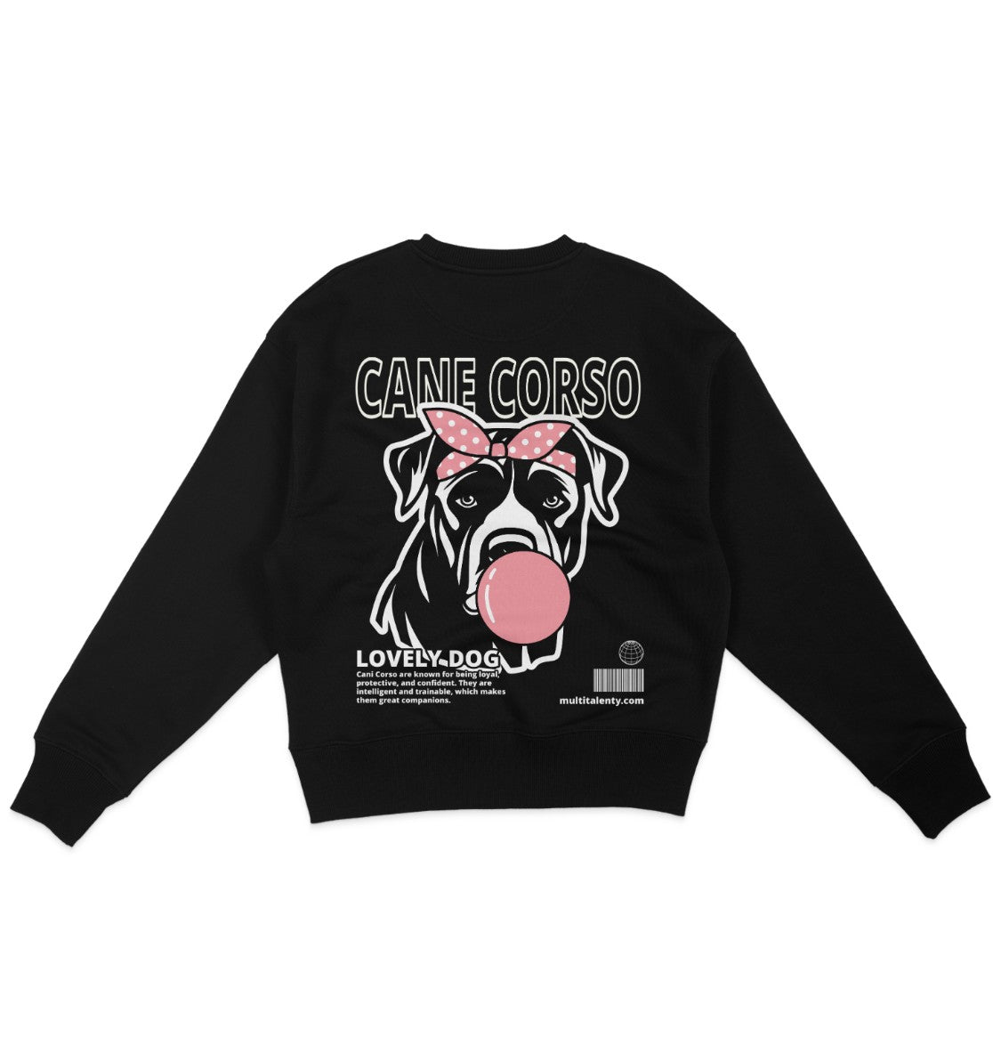 Bubble Gum Cane Corso (rosa) - Organic Oversize Sweatshirt - Multitalenty