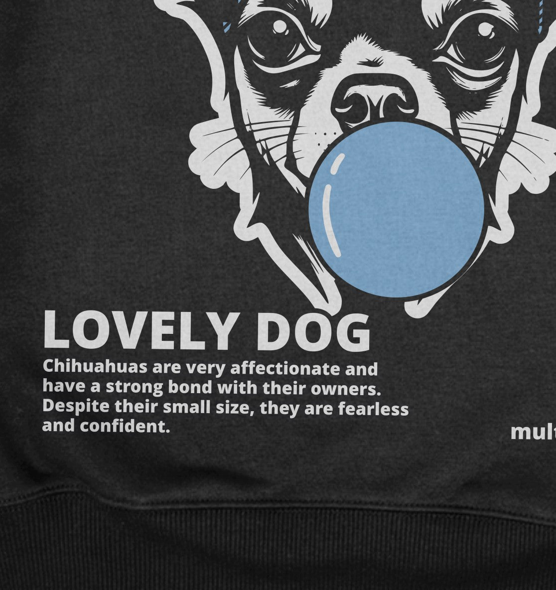 Bubble Gum Chihuahua (blau) - Organic Oversize Hoodie - Multitalenty