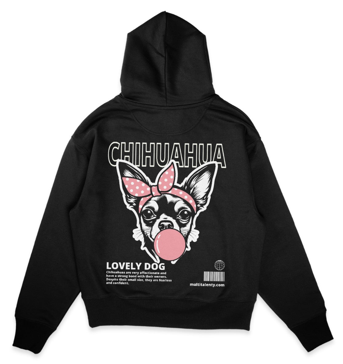 Bubble Gum Chihuahua (rosa) - Organic Oversize Hoodie - Multitalenty