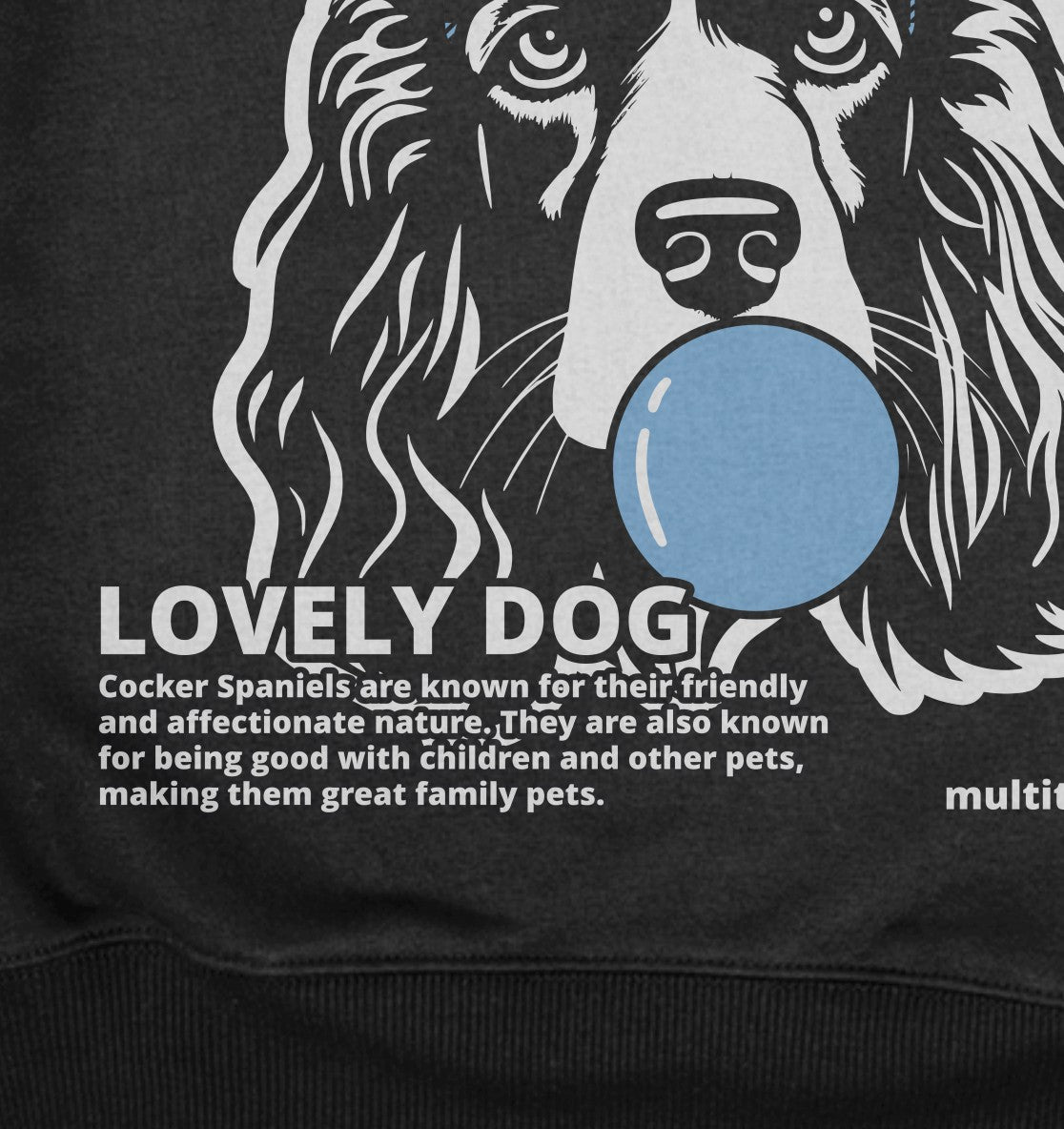 Bubble Gum Cocker Spaniel (blau) - Organic Oversize Hoodie - Multitalenty