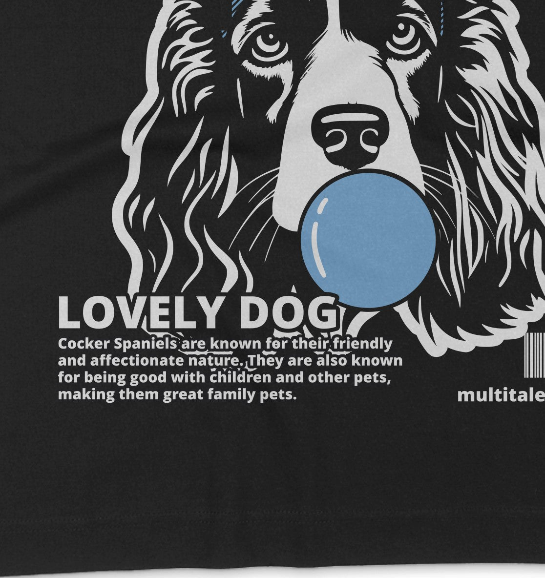 Bubble Gum Cocker Spaniel (blau) - Organic Oversize Shirt - Multitalenty