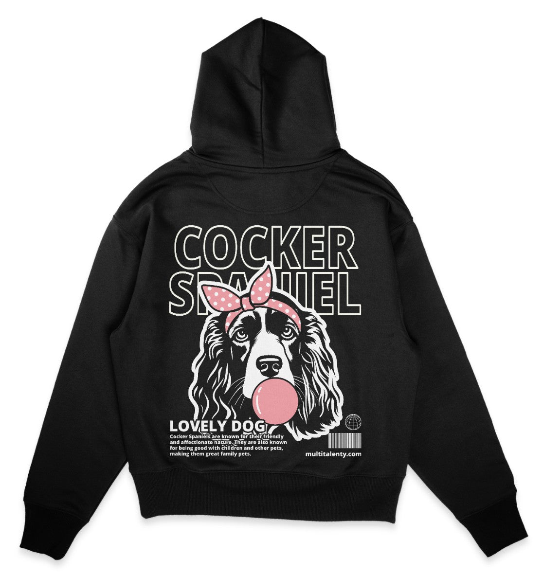 Bubble Gum Cocker Spaniel (rosa) - Organic Oversize Hoodie - Multitalenty