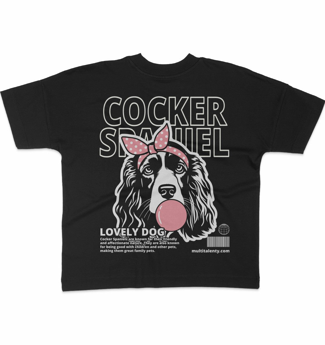 Bubble Gum Cocker Spaniel (rosa) - Organic Oversize Shirt - Multitalenty