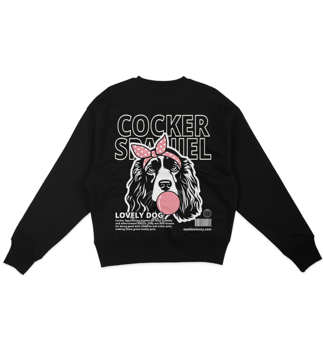 Bubble Gum Cocker Spaniel (rosa) - Organic Oversize Sweatshirt - Multitalenty