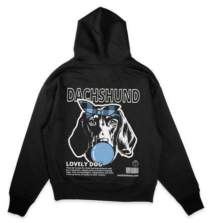 Bubble Gum Dachshund (blau) - Organic Oversize Hoodie - Multitalenty