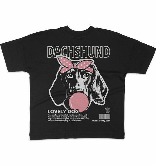 Bubble Gum Dachshund (rosa) - Organic Oversize Shirt - Multitalenty