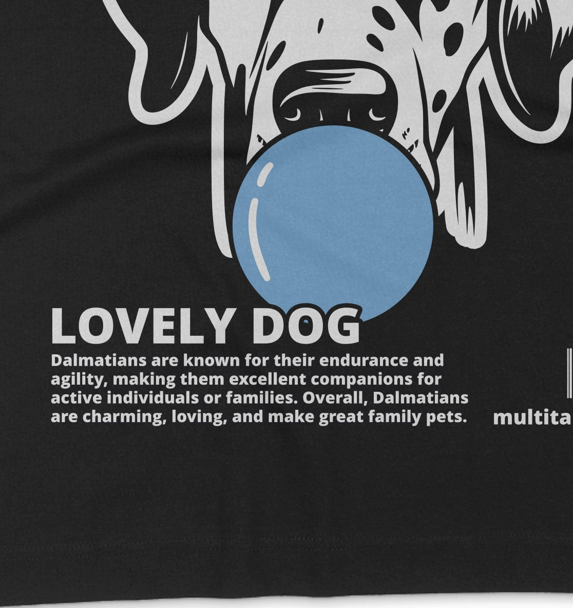 Bubble Gum Dalmatian (blau) - Organic Oversize Shirt - Multitalenty