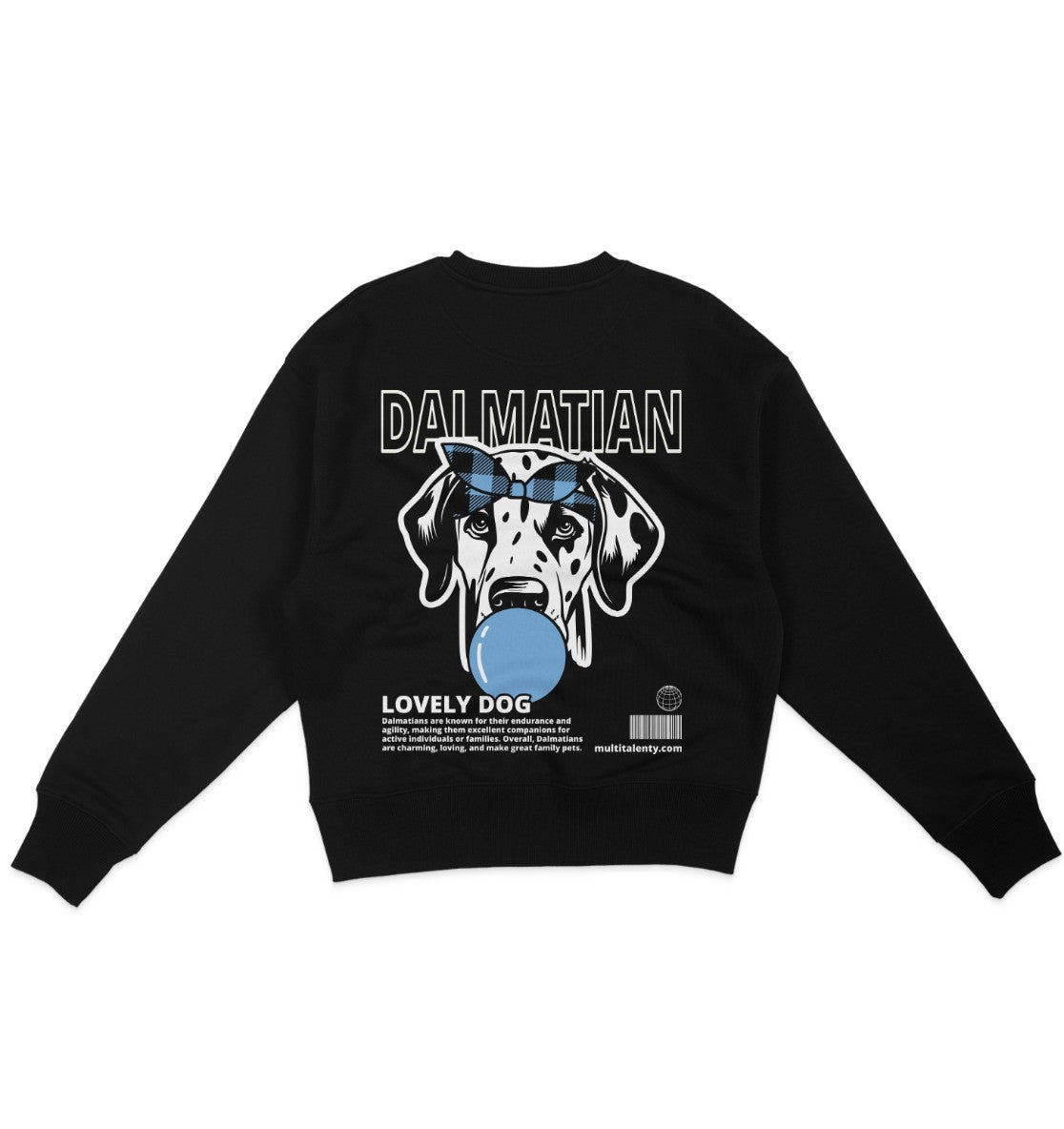 Bubble Gum Dalmatian (blau) - Organic Oversize Sweatshirt - Multitalenty