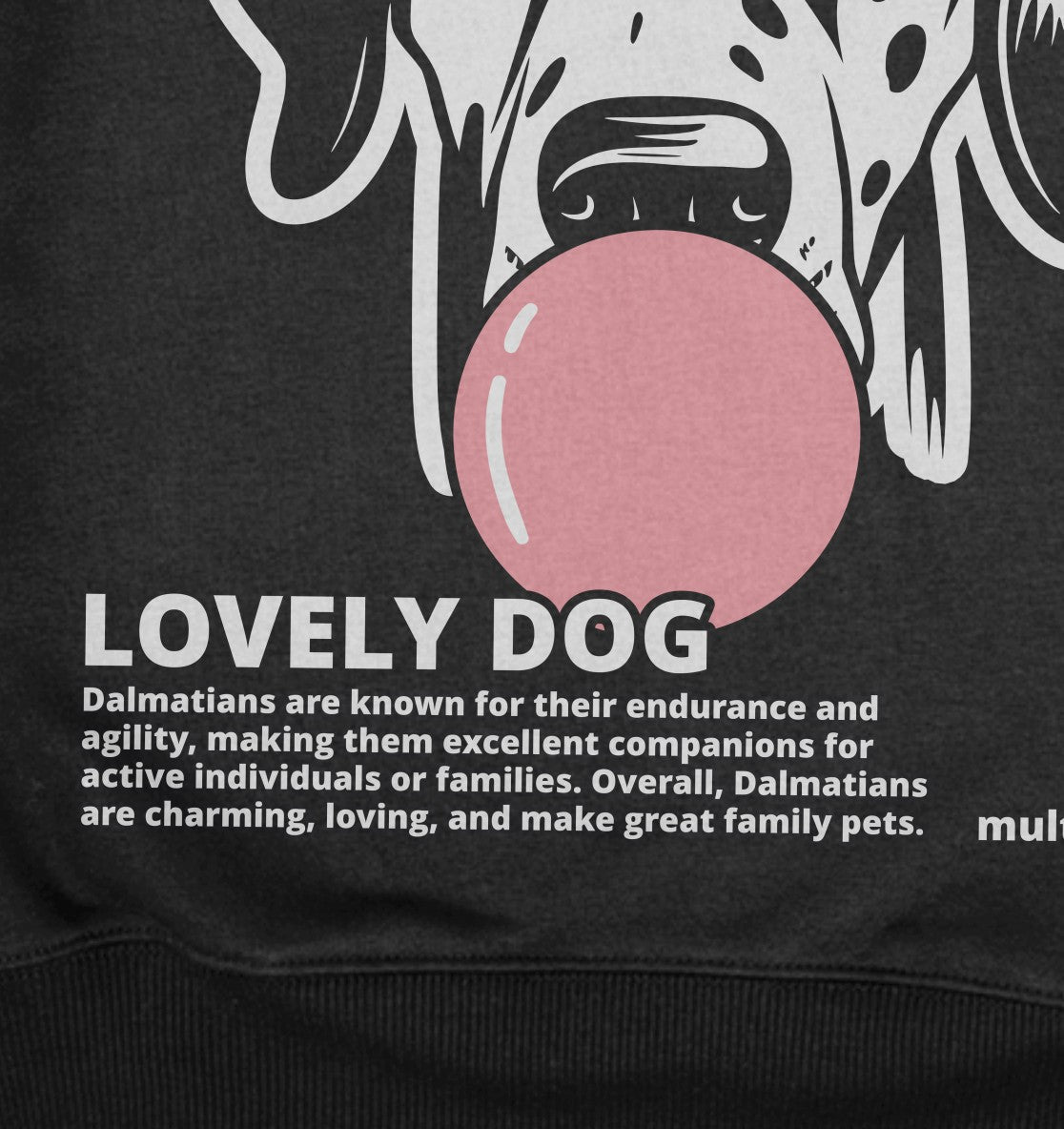 Bubble Gum Dalmatian (rosa) - Organic Oversize Sweatshirt - Multitalenty