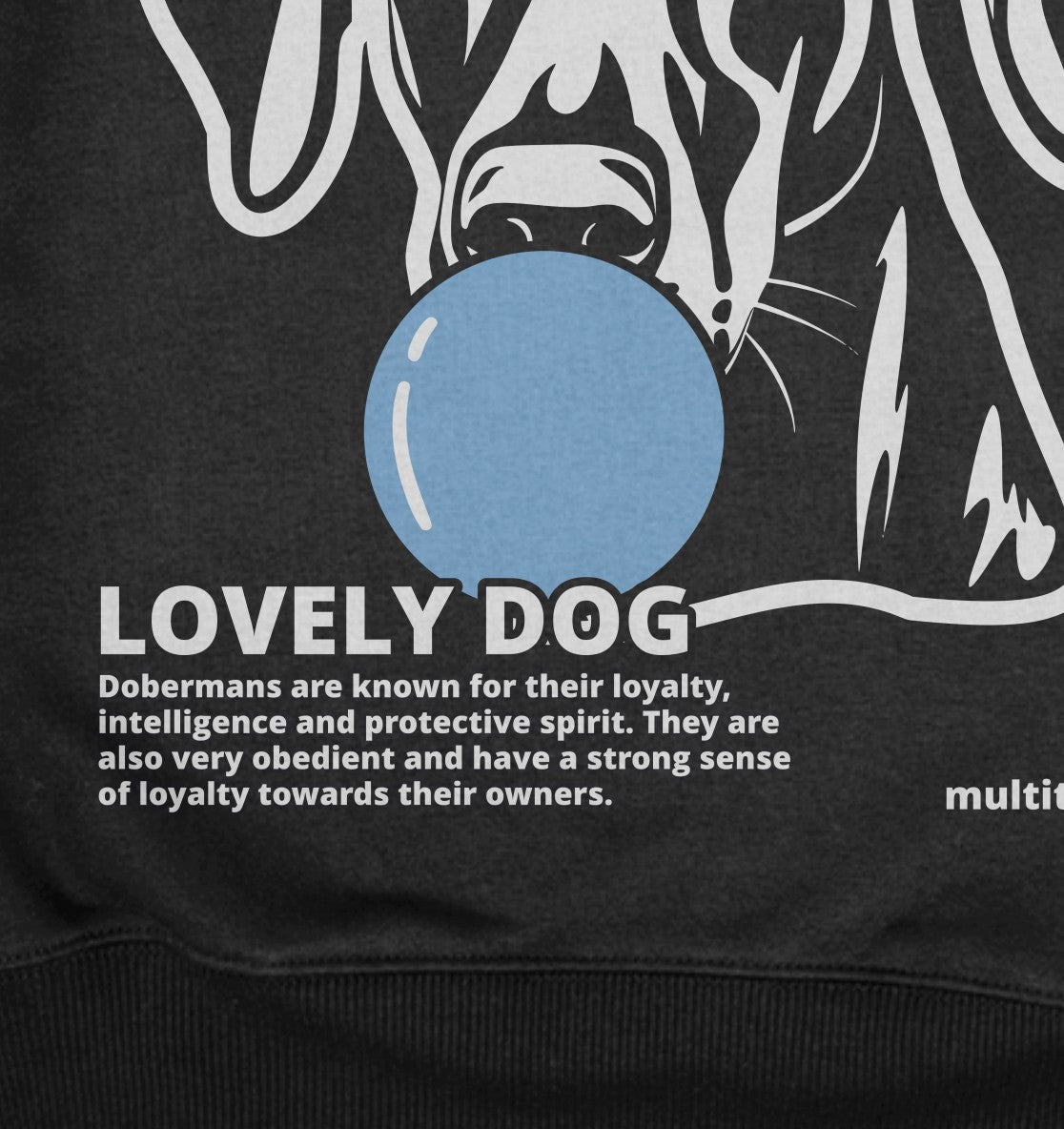 Bubble Gum Doberman (blau) - Organic Oversize Hoodie - Multitalenty