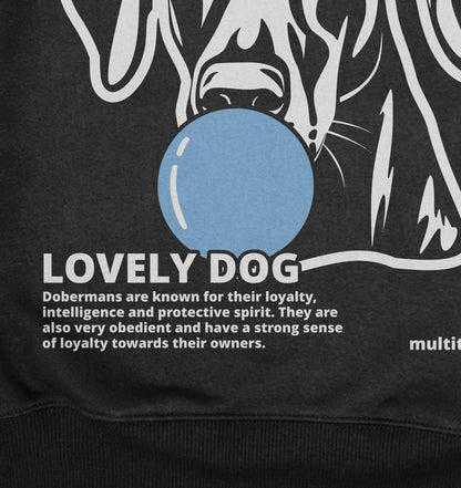 Bubble Gum Doberman (blau) - Organic Oversize Hoodie - Multitalenty