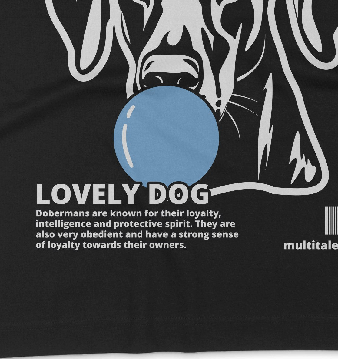 Bubble Gum Doberman (blau) - Organic Oversize Shirt - Multitalenty