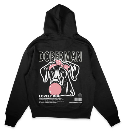 Bubble Gum Doberman (rosa) - Organic Oversize Hoodie - Multitalenty