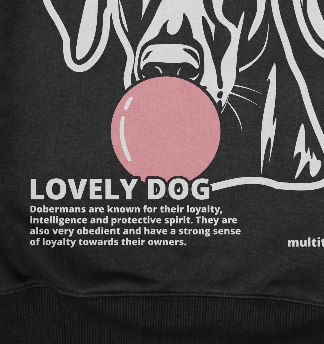 Bubble Gum Doberman (rosa) - Organic Oversize Hoodie - Multitalenty