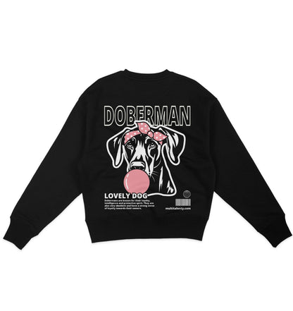 Bubble Gum Doberman (rosa) - Organic Oversize Sweatshirt - Multitalenty