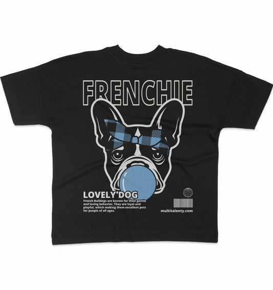 Bubble Gum Frenchie (blau) - Organic Oversize Shirt - Multitalenty