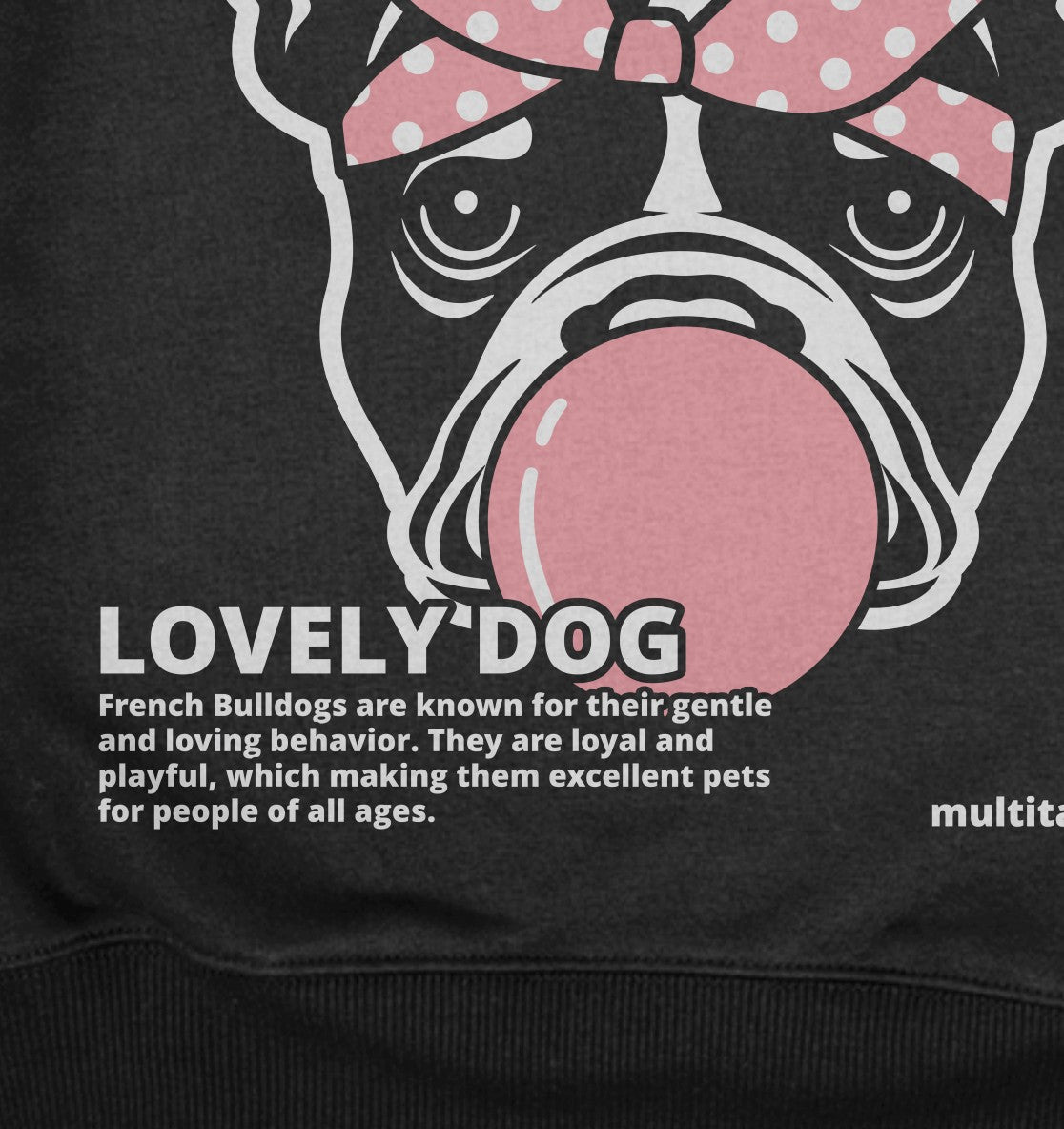 Bubble Gum Frenchie (rosa) - Organic Oversize Hoodie - Multitalenty