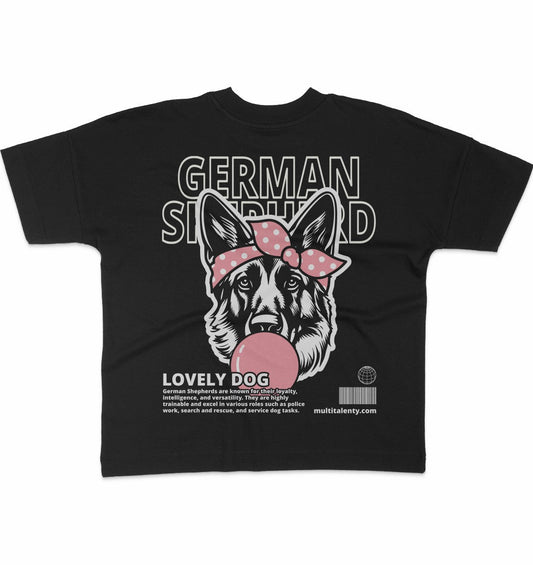 Bubble Gum German Shepherd (rosa) - Organic Oversize Shirt - Multitalenty