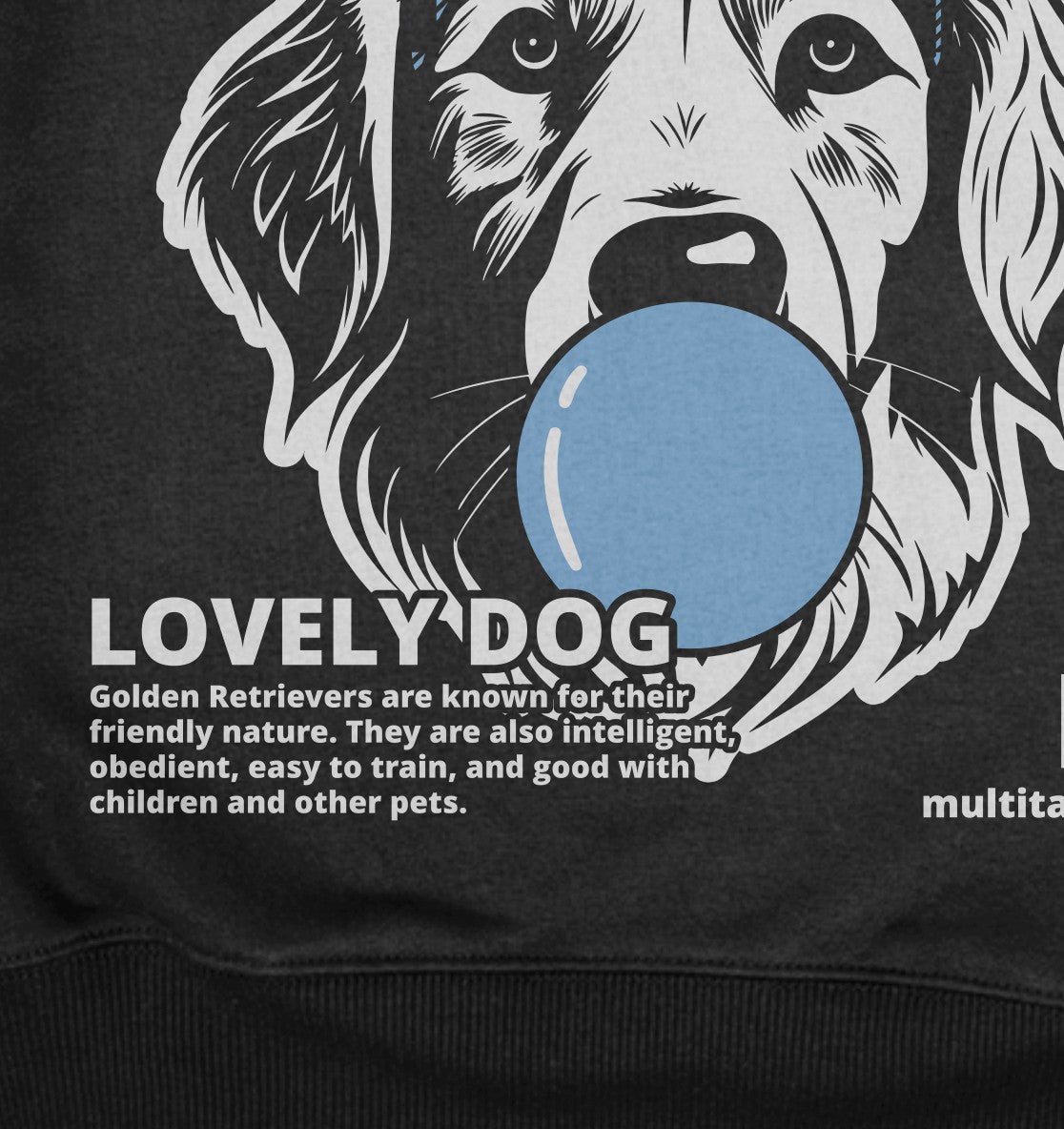 Bubble Gum Golden Retriever (blau) - Organic Oversize Hoodie - Multitalenty