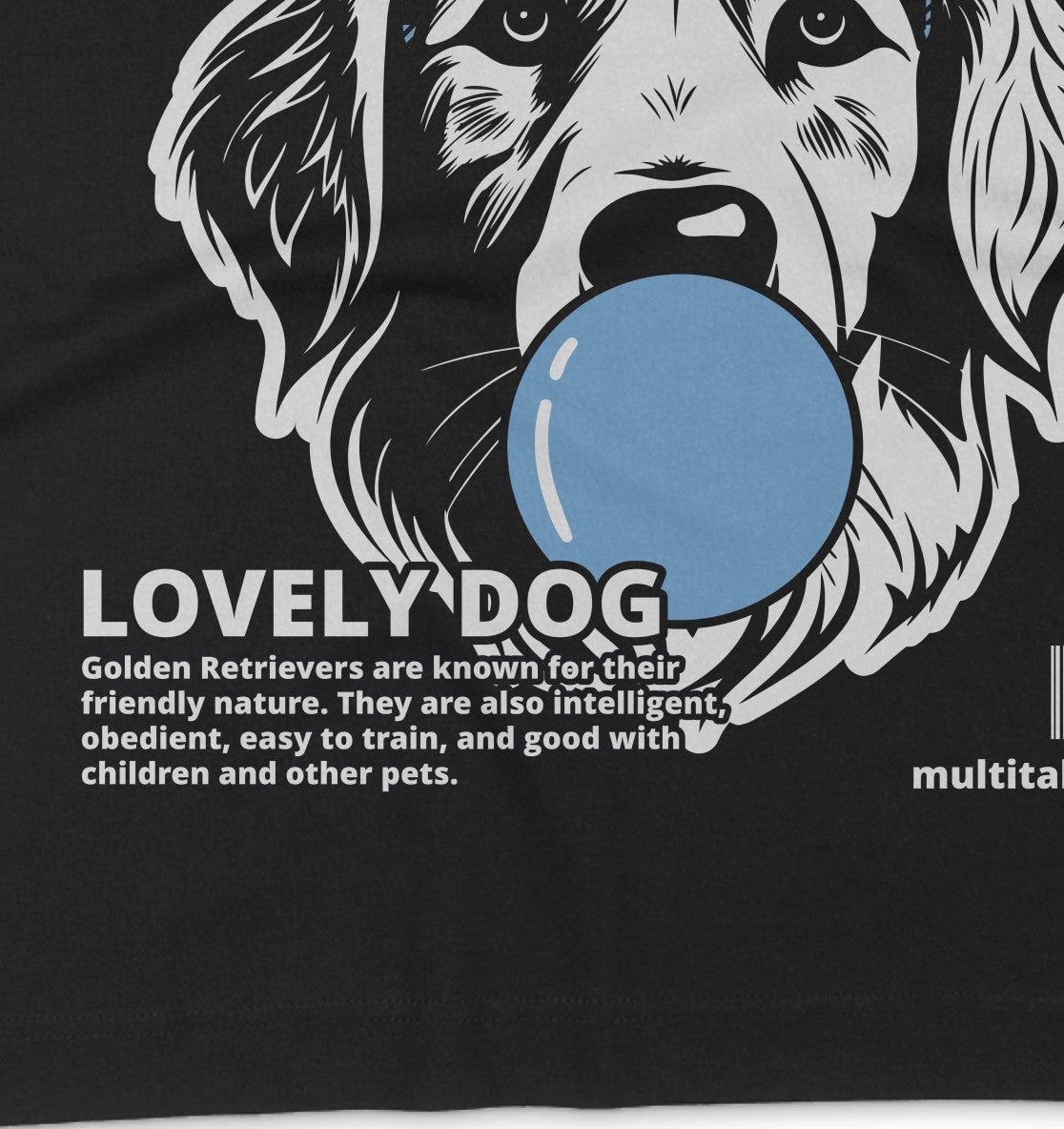 Bubble Gum Golden Retriever (blau) - Organic Oversize Shirt - Multitalenty