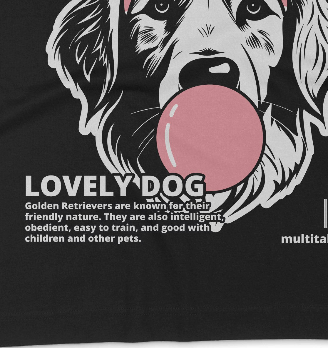 Bubble Gum Golden Retriever (rosa) - Organic Oversize Shirt - Multitalenty