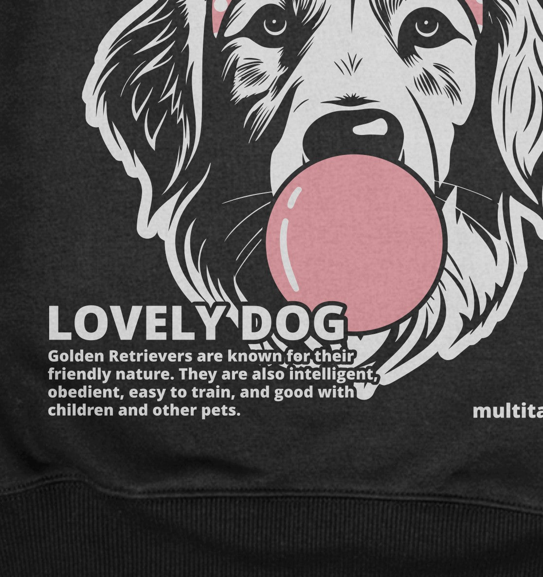 Bubble Gum Golden Retriever (rosa) - Organic Oversize Sweatshirt - Multitalenty