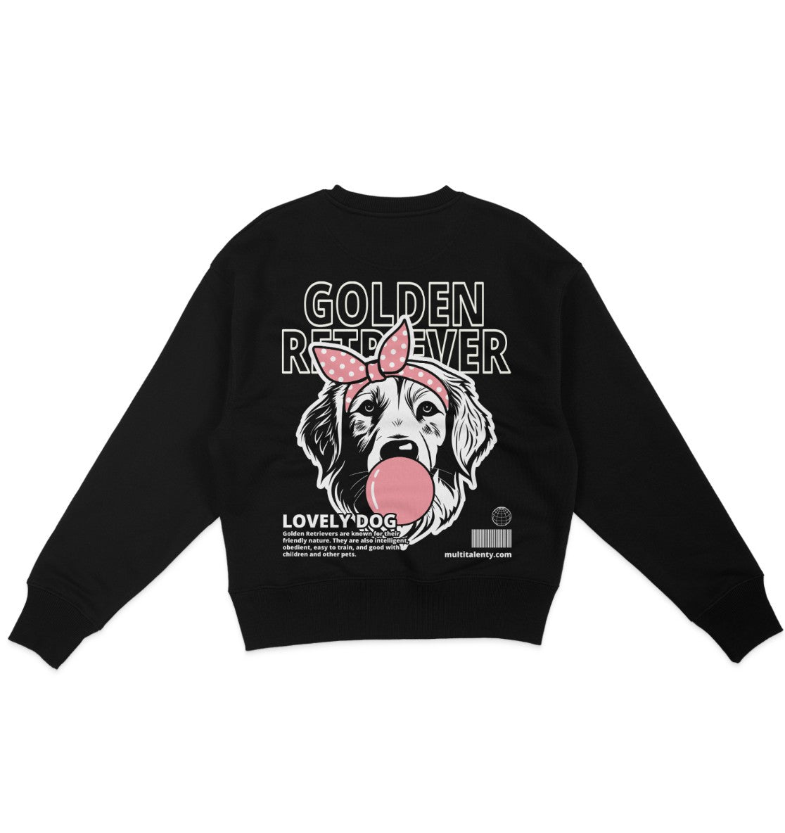 Bubble Gum Golden Retriever (rosa) - Organic Oversize Sweatshirt - Multitalenty