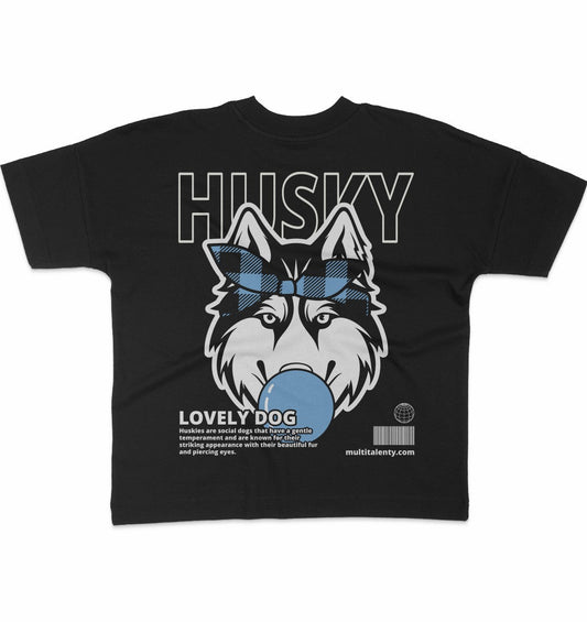 Bubble Gum Husky (blau) - Organic Oversize Shirt - Multitalenty